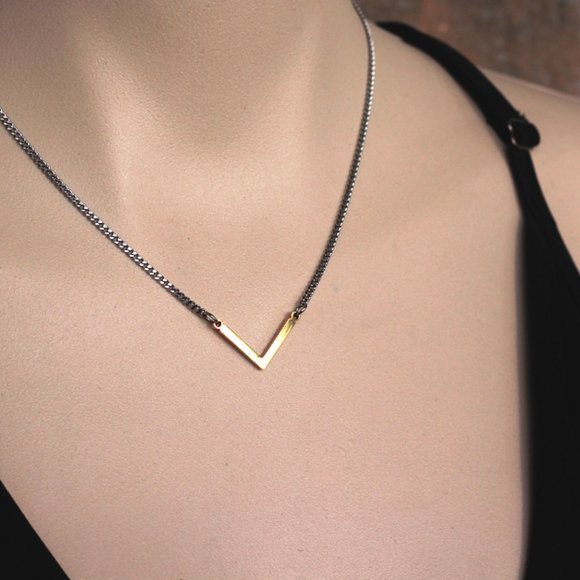 Necklace / 100% stainless steel / 2-tone version (SILVER AND GOLD) - Picture 5 of 8